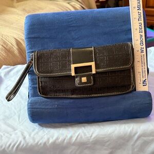 Liz Claiborne Black Leather Wristlet with White Topstitching, NWOT MAKE OFFER!!!